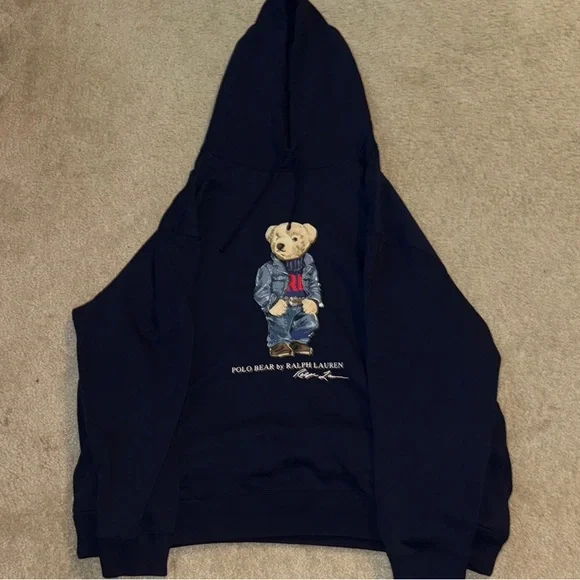 Ralph Lauren Navy Sweater with Polo Bear - Picture 2 of 3